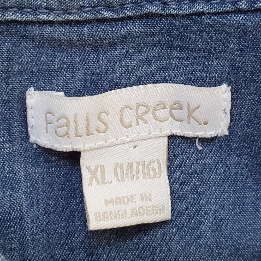 Falls Creek Girls Belted Chambray Denim Shirt Dress NEW NWT Size XL (14/16) - Picture 7 of 10